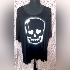 Plus size Torrid Black Skull top With Cut Out Back